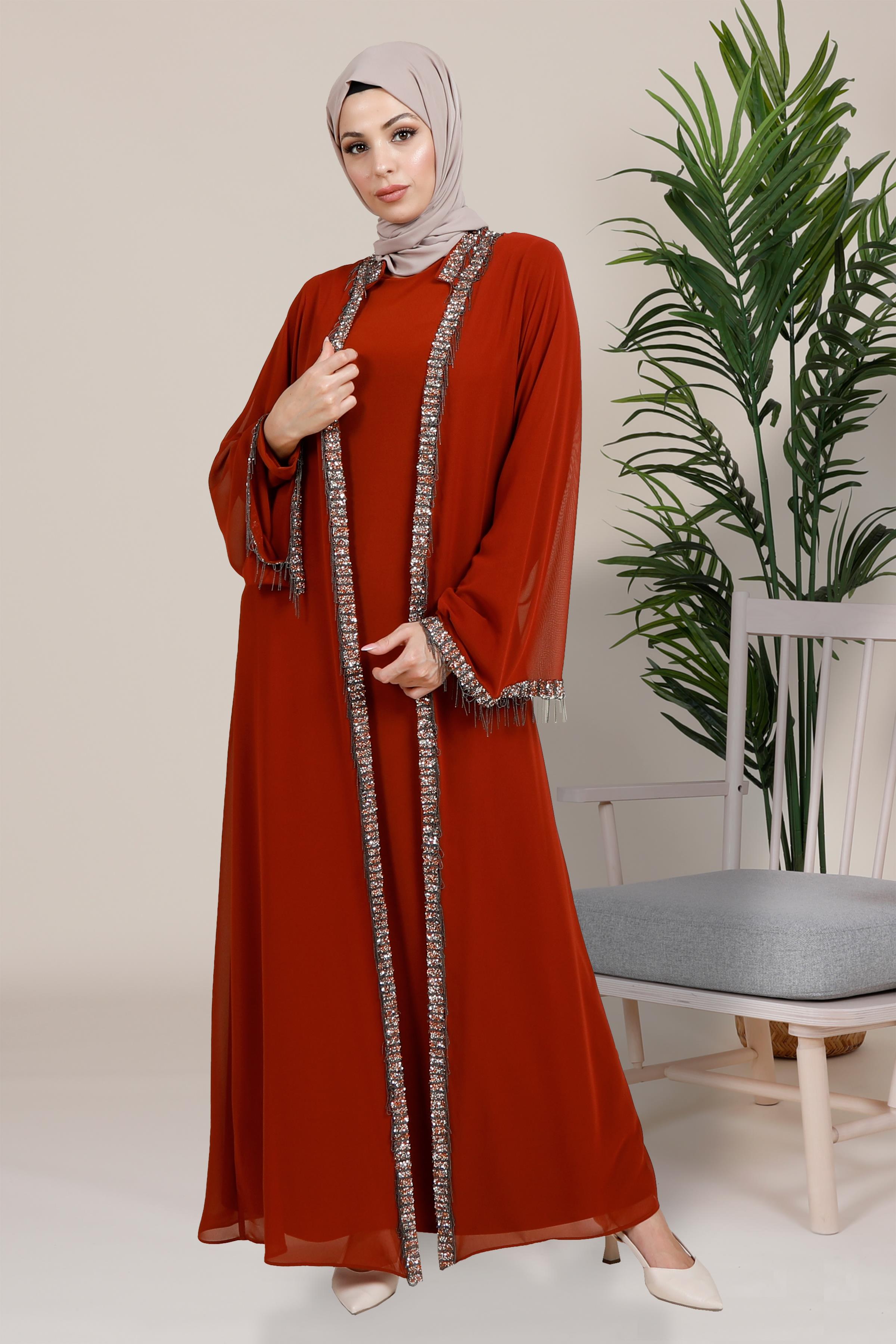 Beyza-ŞAKİRA TAŞLI ABAYA TABA ŞİFON