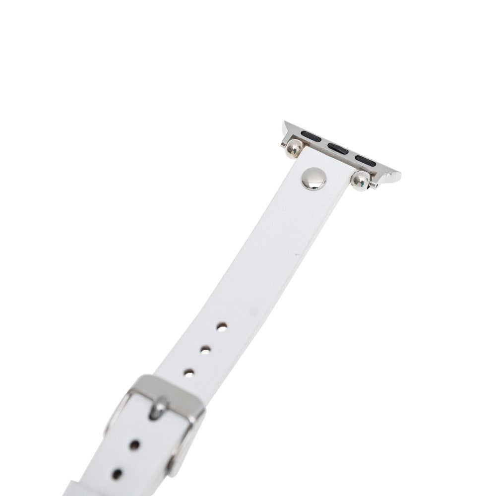 Akıllı Saatler Apple Watch Uyumlu Deri Kordon 38-40-41mm ST F3 Beyaz Satın Al