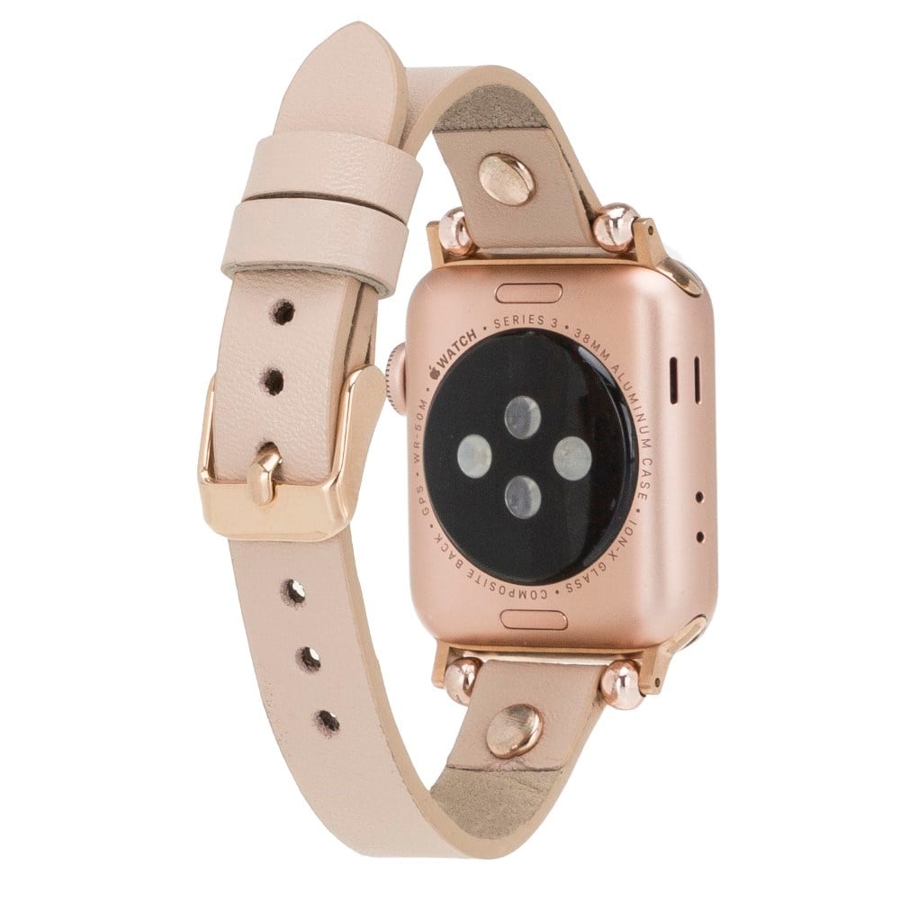 Akıllı Saatler Apple Watch Uyumlu Deri Kordon 42-44-45mm RT ERC3 Bej Satın Al