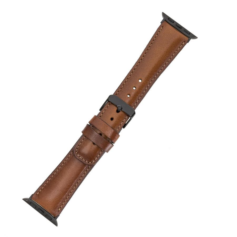 Akıllı Saatler Apple Watch Uyumlu Deri Kordon 38-40-41mm RTST2EF Taba Satın Al