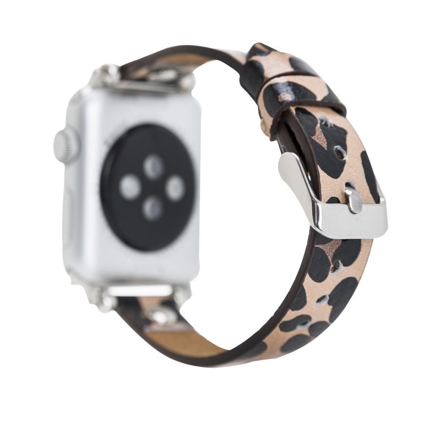 Akıllı Saatler Apple Watch Uyumlu Deri Kordon 42-44-45mm ST Leopar NE Satın Al