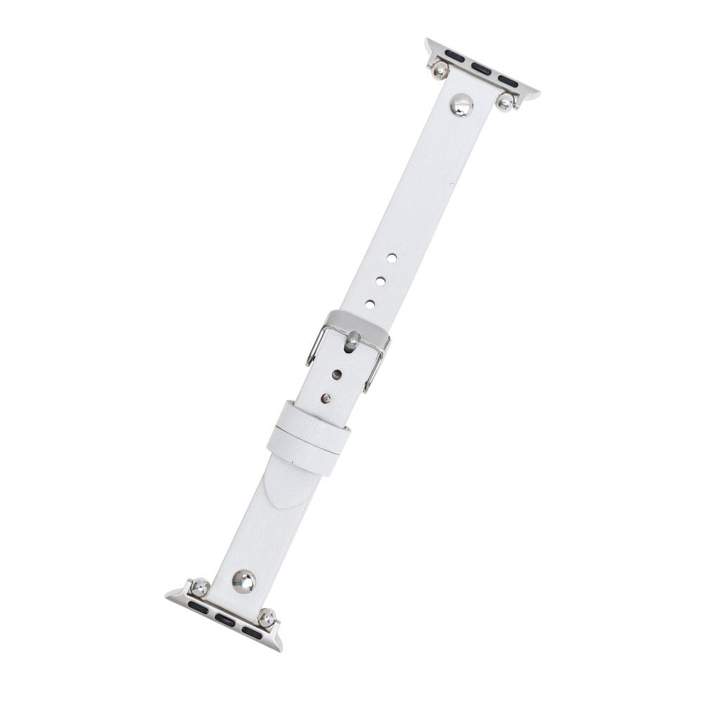 Akıllı Saatler Apple Watch Uyumlu Deri Kordon 38-40-41mm ST F3 Beyaz Satın Al
