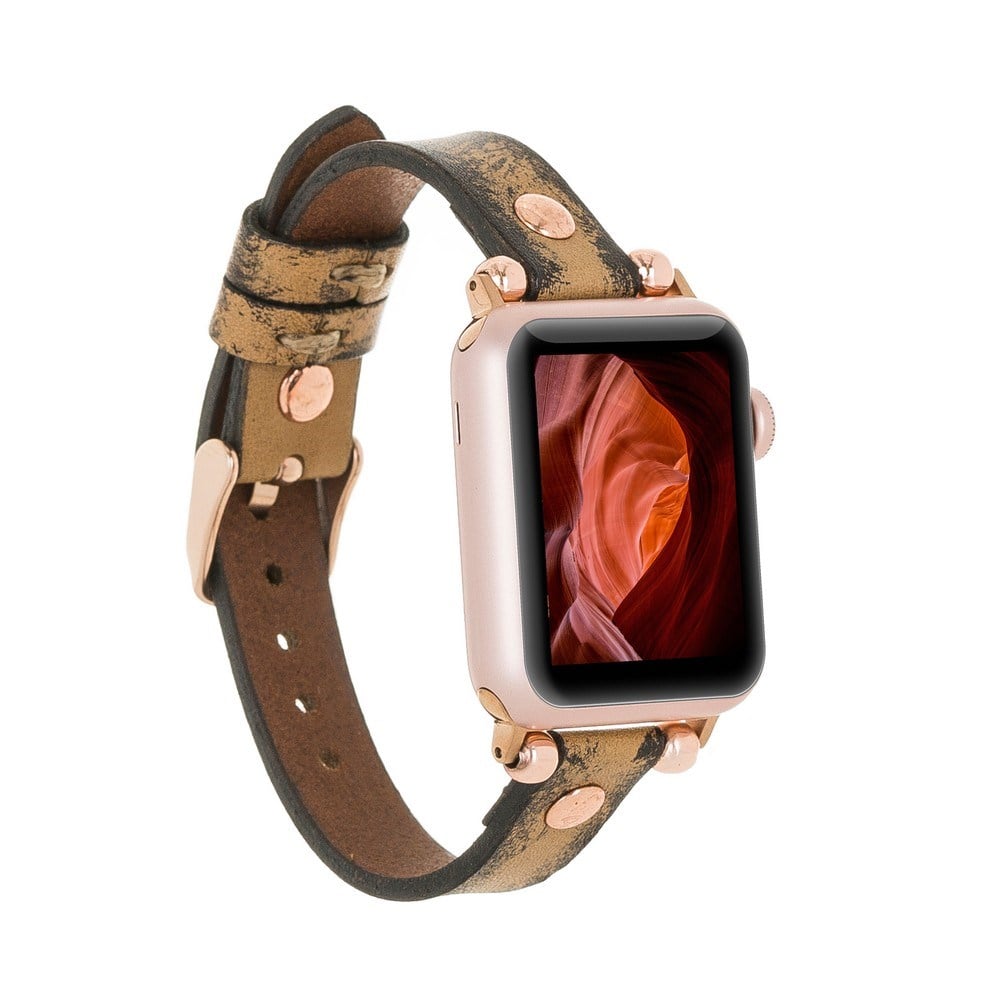 Akıllı Saatler Apple Watch Uyumlu Deri Kordon 38-40-41mm RT V12SEF Satın Al