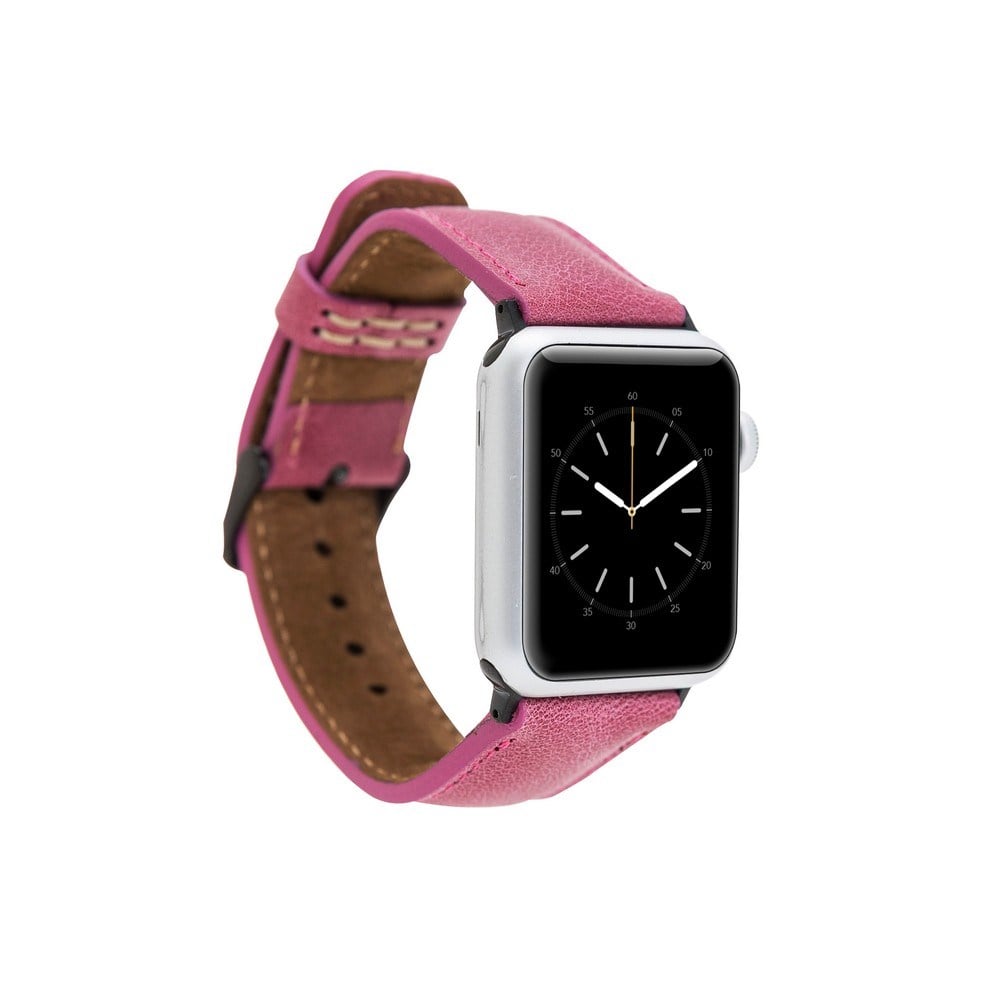 Akıllı Saatler Apple Watch Uyumlu Deri Kordon 38-40-41mm TN08 Pembe Satın Al