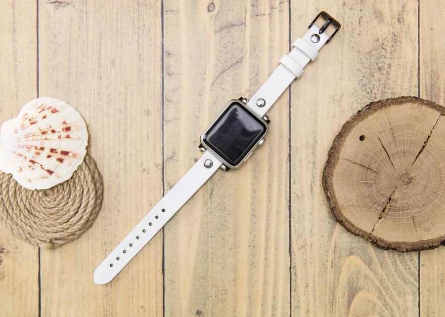 Akıllı Saatler Apple Watch Uyumlu Deri Kordon 38-40-41mm ST F3 Beyaz Satın Al