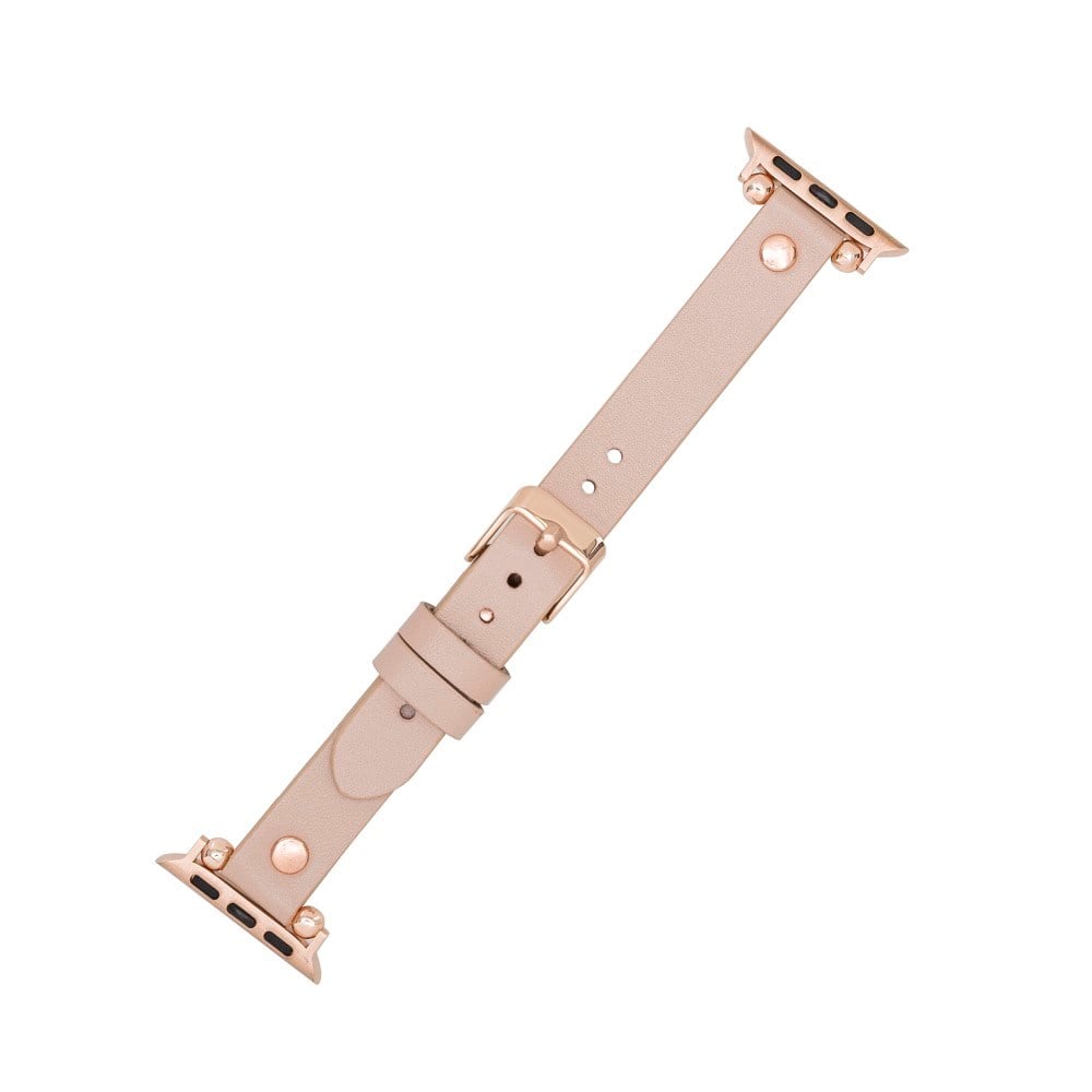 Akıllı Saatler Apple Watch Uyumlu Deri Kordon 38-40-41mm RG NU1 Pembe Satın Al