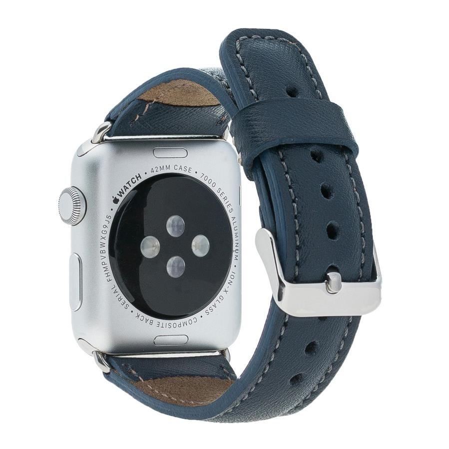 Akıllı Saatler Apple Watch Uyumlu Deri Kordon 38-40-41mm SNB Lacivert Satın Al
