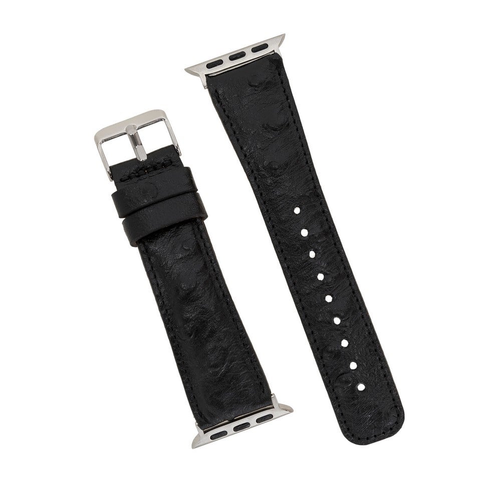 Akıllı Saatler Apple Watch Uyumlu Deri Kordon 42-44-45mm DE5 Siyah Satın Al