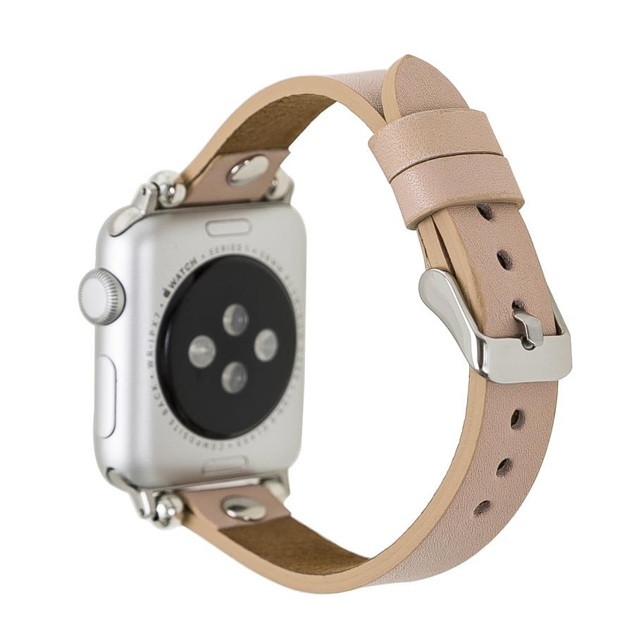 Akıllı Saatler Apple Watch Uyumlu Deri Kordon 38-40-41mm ST NU1 Pembe Satın Al