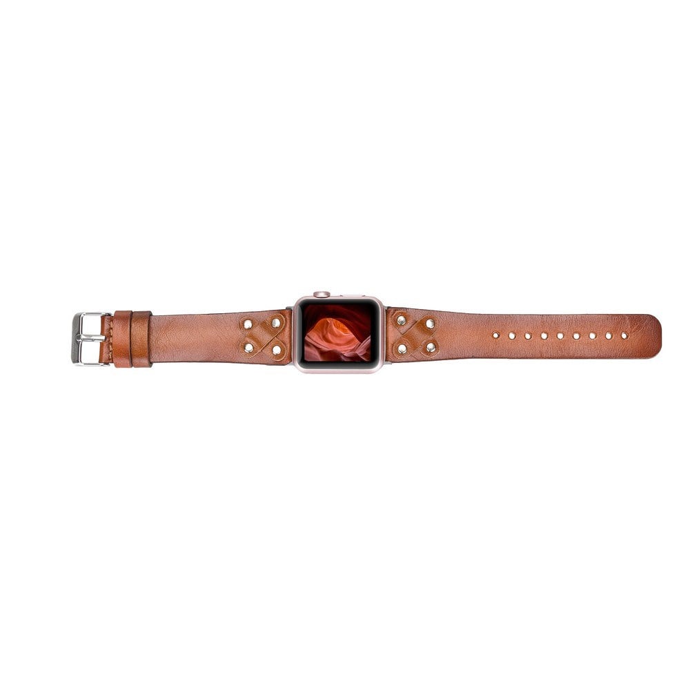 Akıllı Saatler Apple Watch Uyumlu Deri Kordon Cross 42-44-45mm ST RST2E Satın Al