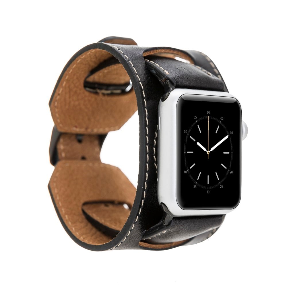 Akıllı Saatler Apple Watch Uyumlu Deri Kordon 42-44-45mm Cuff RST1 Satın Al