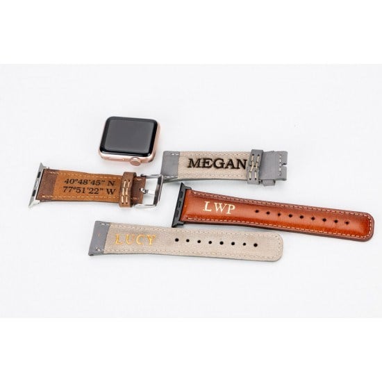 Akıllı Saatler Apple Watch Uyumlu Deri Kordon 42-44-45mm RST2EF Taba Satın Al