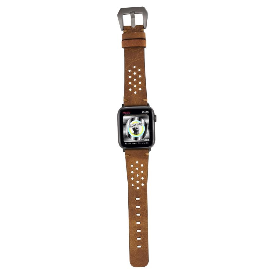 Akıllı Saatler Apple Watch Uyumlu Deri Kordon Vigo 42-44-45mm G19 Taba Satın Al