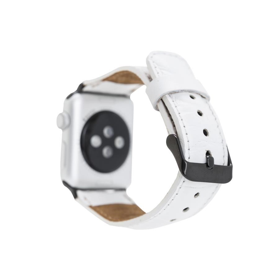 Akıllı Saatler Apple Watch Uyumlu Deri Kordon 42-44-45mm F3 Beyaz Satın Al