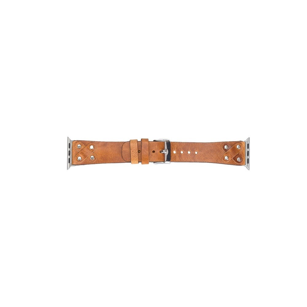Akıllı Saatler Apple Watch Uyumlu Deri Kordon Cross 42-44-45mm ST V18 Satın Al
