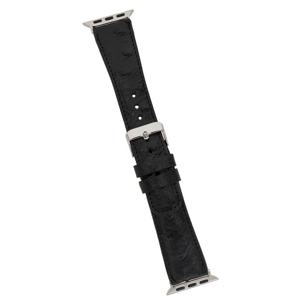 Akıllı Saatler Apple Watch Uyumlu Deri Kordon 42-44-45mm DE5 Siyah Satın Al