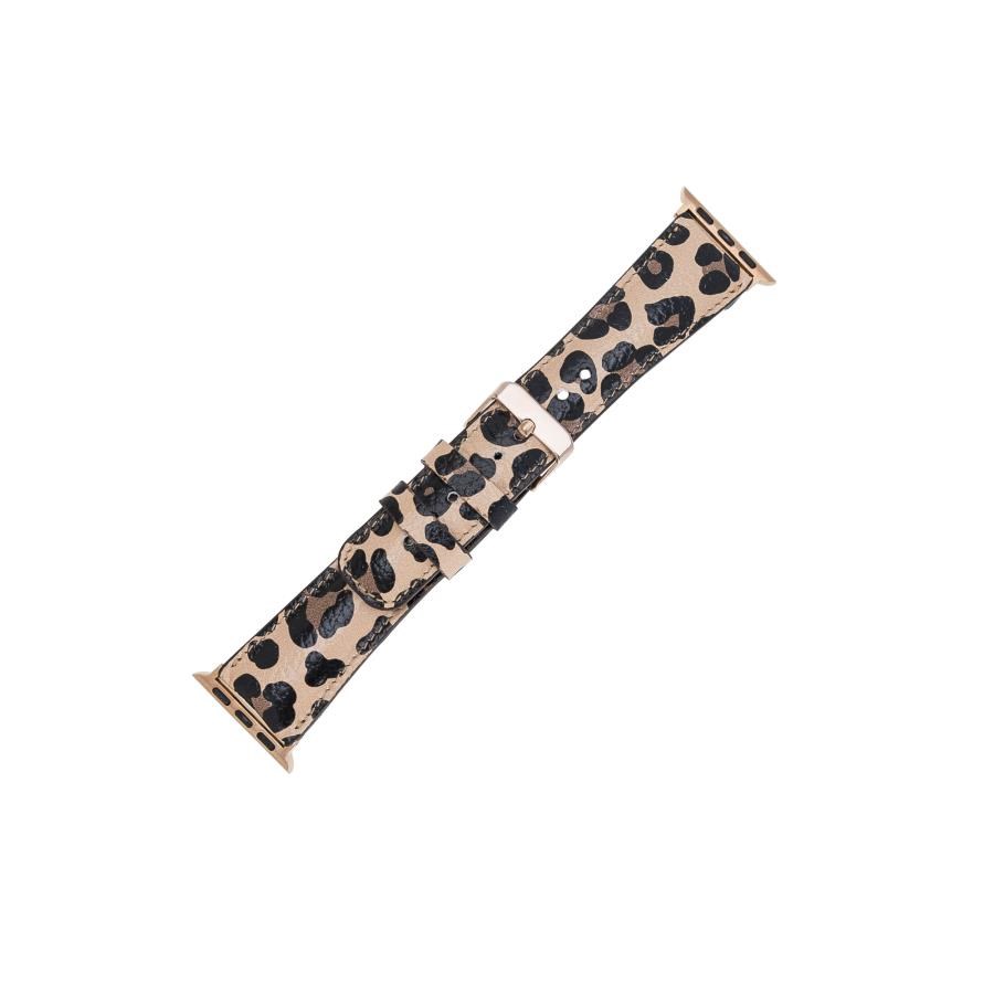 Akıllı Saatler Apple Watch Uyumlu Deri Kordon 42-44-45mm Leopar NE Satın Al