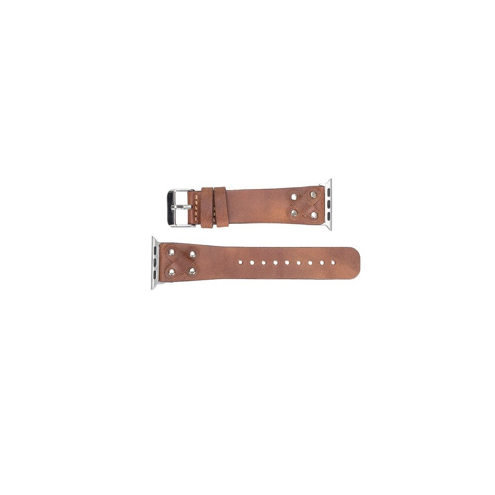 Akıllı Saatler Apple Watch Uyumlu Deri Kordon Cross 42-44-45mm ST TN02 Satın Al
