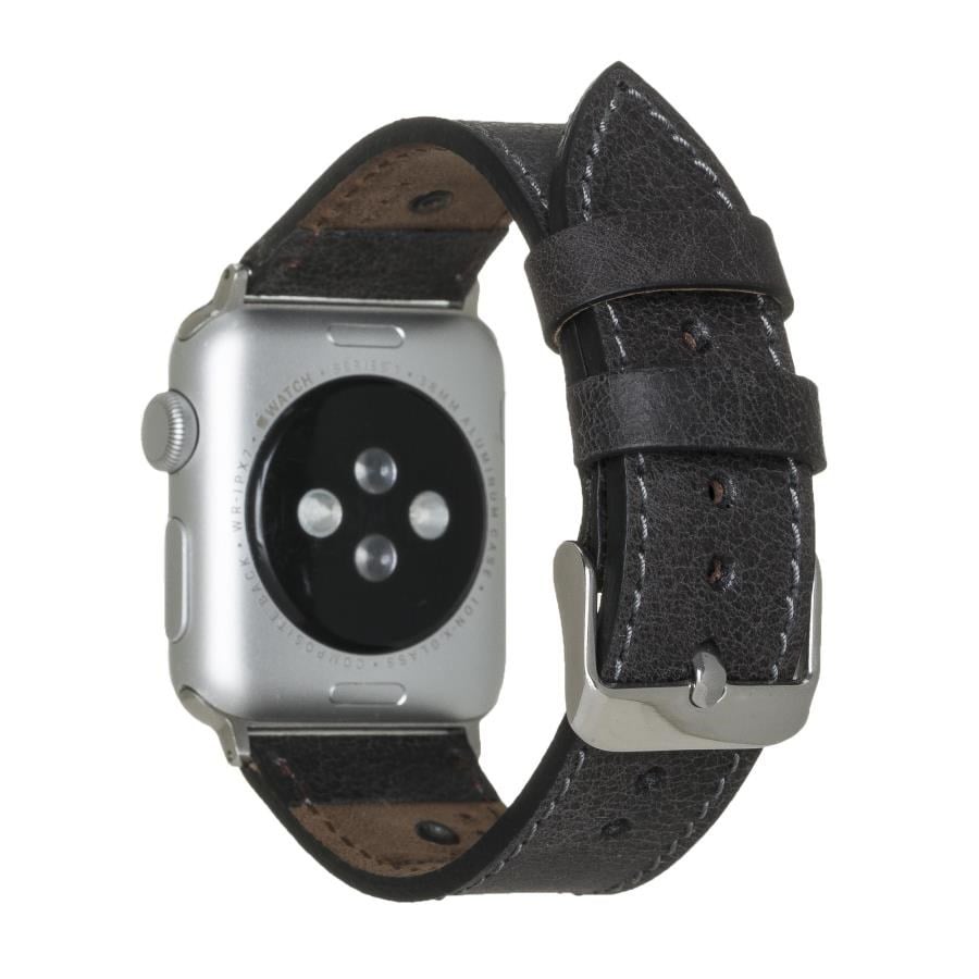 Akıllı Saatler Apple Watch Uyumlu Deri Kordon 42-44-45mm BT Siyah Satın Al