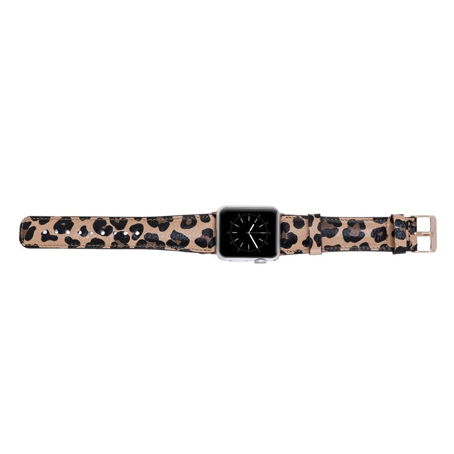 Akıllı Saatler Apple Watch Uyumlu Deri Kordon 42-44-45mm Leopar NE Satın Al
