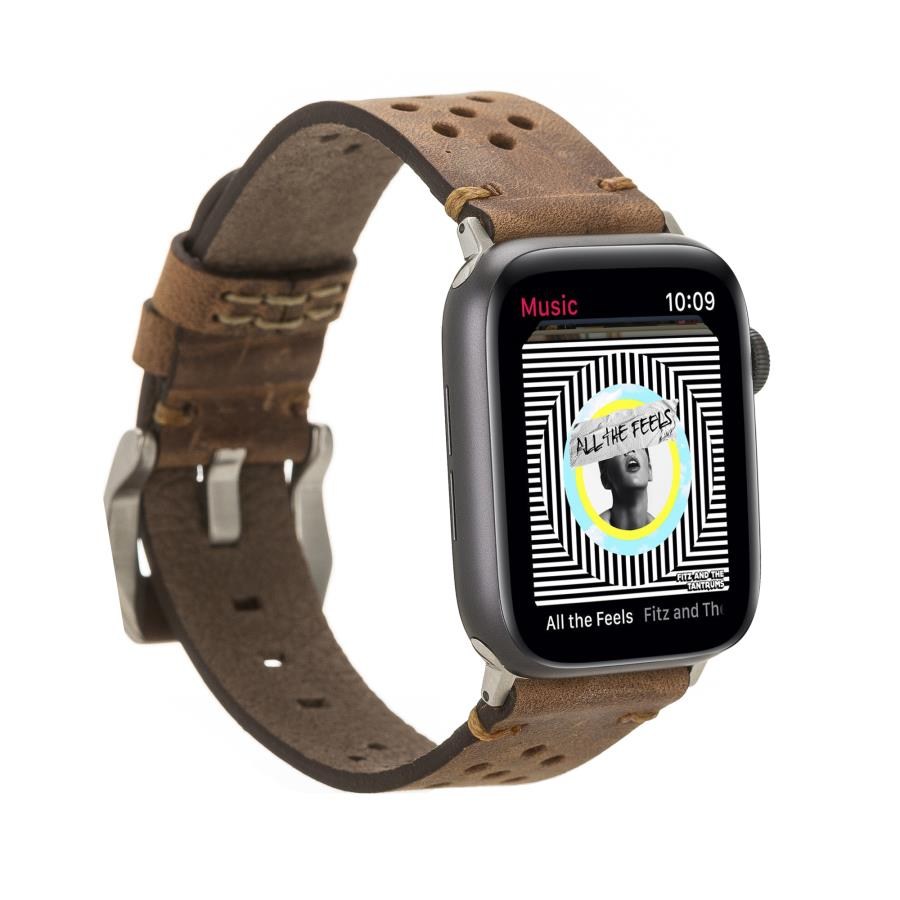 Akıllı Saatler Apple Watch Uyumlu Deri Kordon Vigo 42-44-45mm G2 Kahve Satın Al