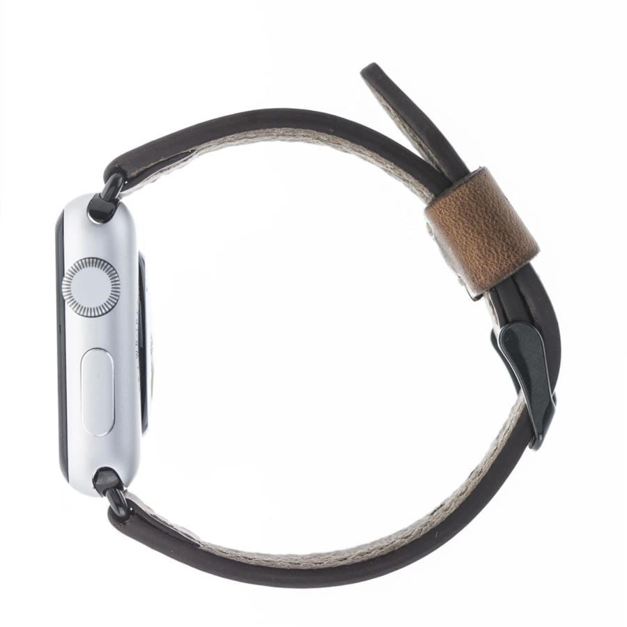 Akıllı Saatler Apple Watch Uyumlu Deri Kordon 42-44-45mm SM26 Kahve Satın Al