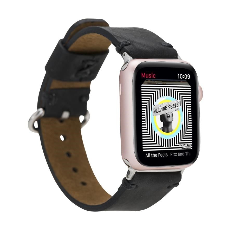 Akıllı Saatler Apple Watch Uyumlu Deri Kordon Orfe 42-44-45mm G1 Siyah Satın Al