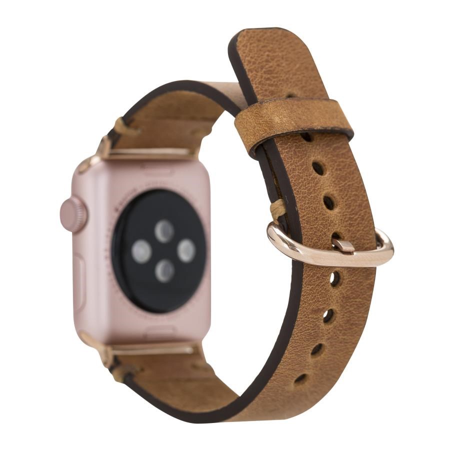 Akıllı Saatler Apple Watch Uyumlu Deri Kordon 38-40-41mm Roma G19 Taba Satın Al
