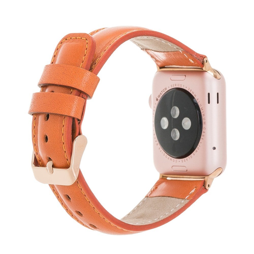 Akıllı Saatler Apple Watch Uyumlu Deri Kordon 42-44-45mm F5 Taba Satın Al