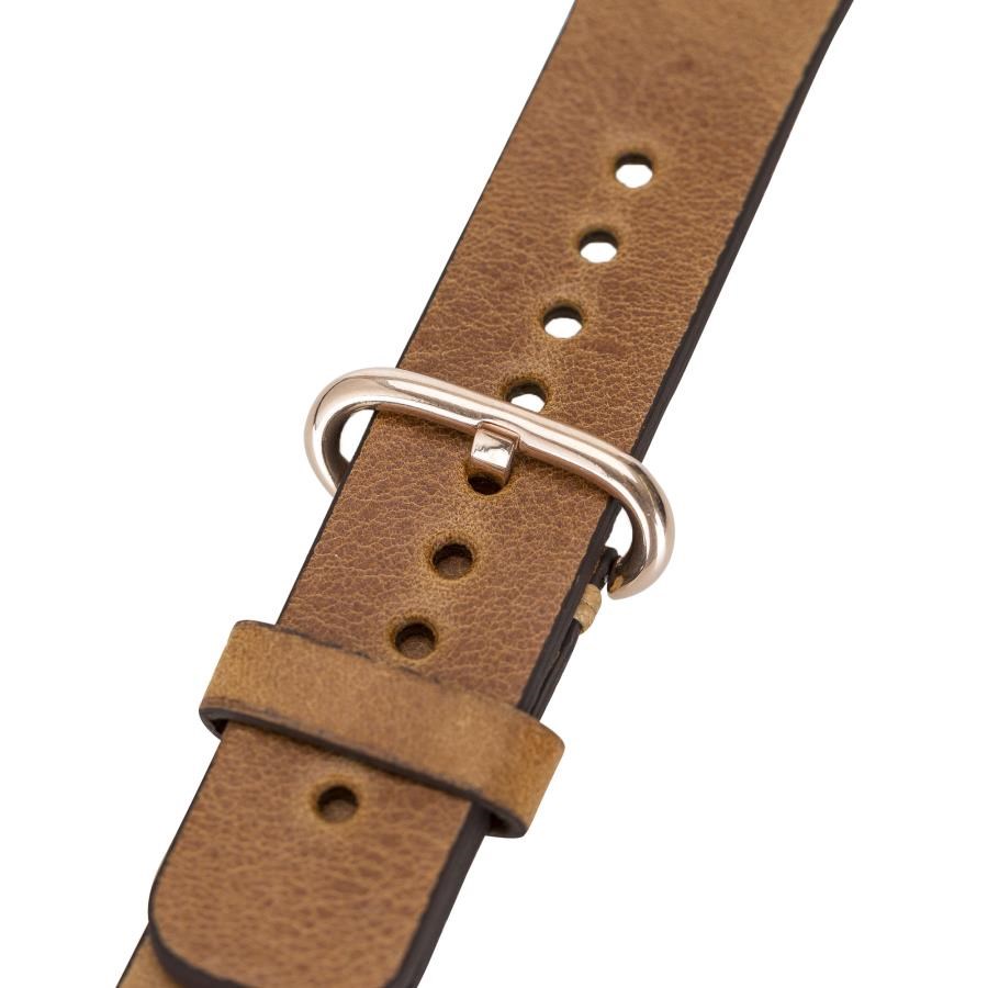 Akıllı Saatler Apple Watch Uyumlu Deri Kordon 38-40-41mm Roma G19 Taba Satın Al