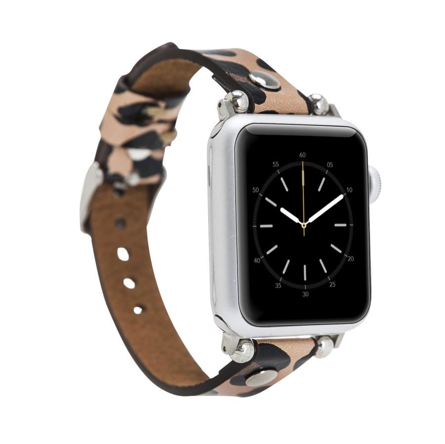 Akıllı Saatler Apple Watch Uyumlu Deri Kordon 42-44-45mm ST Leopar NE Satın Al
