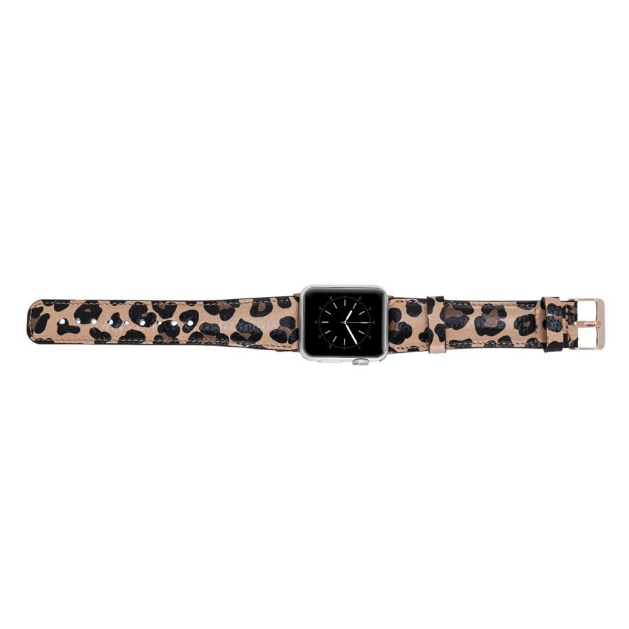 Akıllı Saatler Apple Watch Uyumlu Deri Kordon 42-44-45mm Leopar NE Satın Al