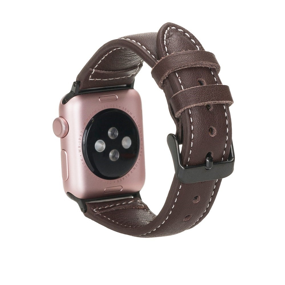 Akıllı Saatler Apple Watch Uyumlu Deri Kordon 42-44-45mm NM1-AS3 Kahve Satın Al