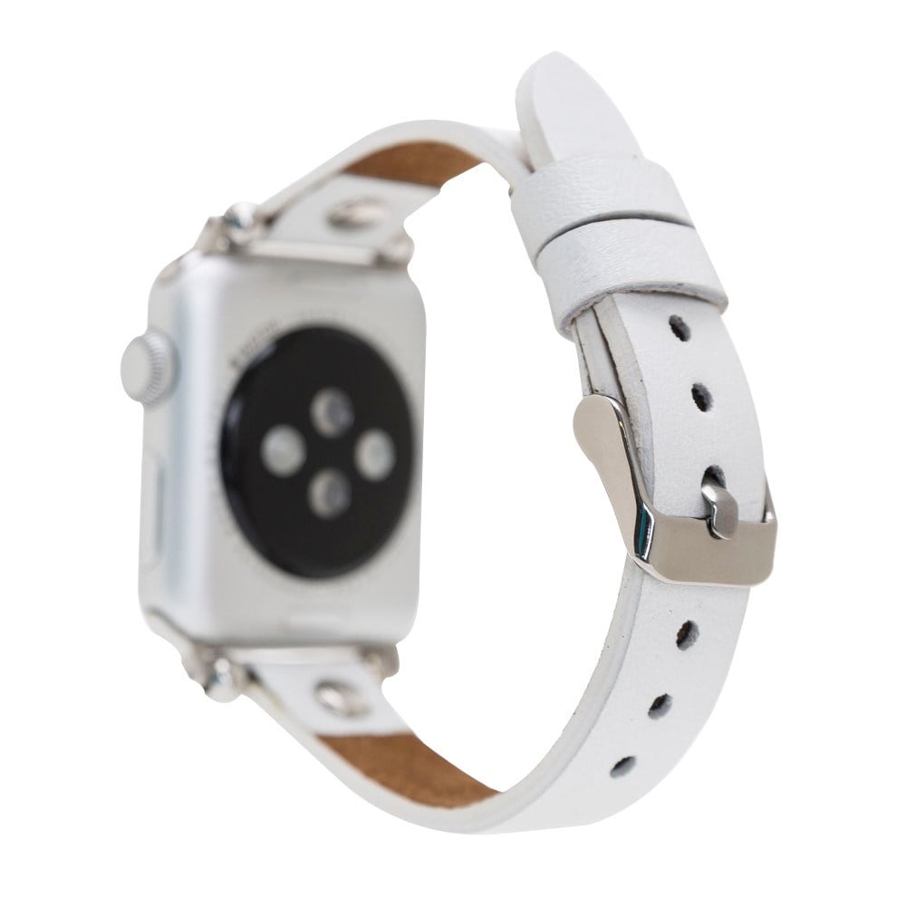 Akıllı Saatler Apple Watch Uyumlu Deri Kordon 38-40-41mm ST F3 Beyaz Satın Al