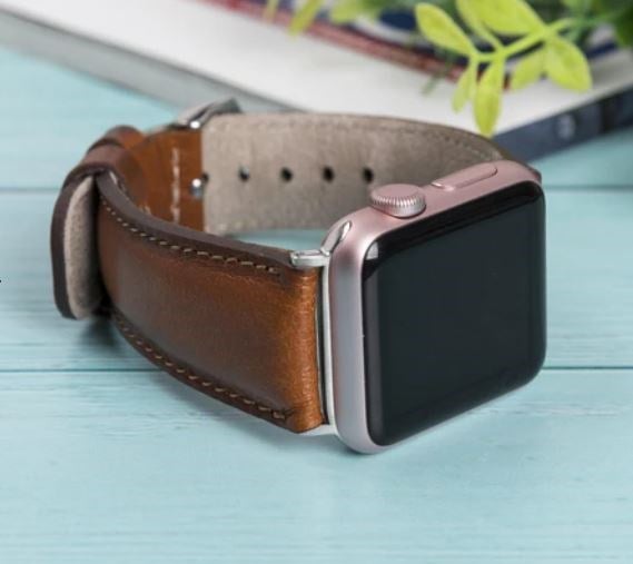 Akıllı Saatler Apple Watch Uyumlu Deri Kordon 38-40-41mm RTST2EF Taba Satın Al