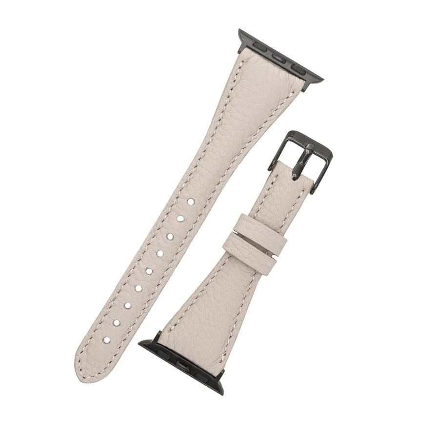 Akıllı Saatler Apple Watch Uyumlu Deri Kordon 38-40-41mm Slim ERC3 Bej Satın Al