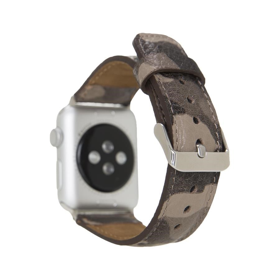 Akıllı Saatler Apple Watch Uyumlu Deri Kordon 42-44-45mm Kamuflaj Bej Satın Al