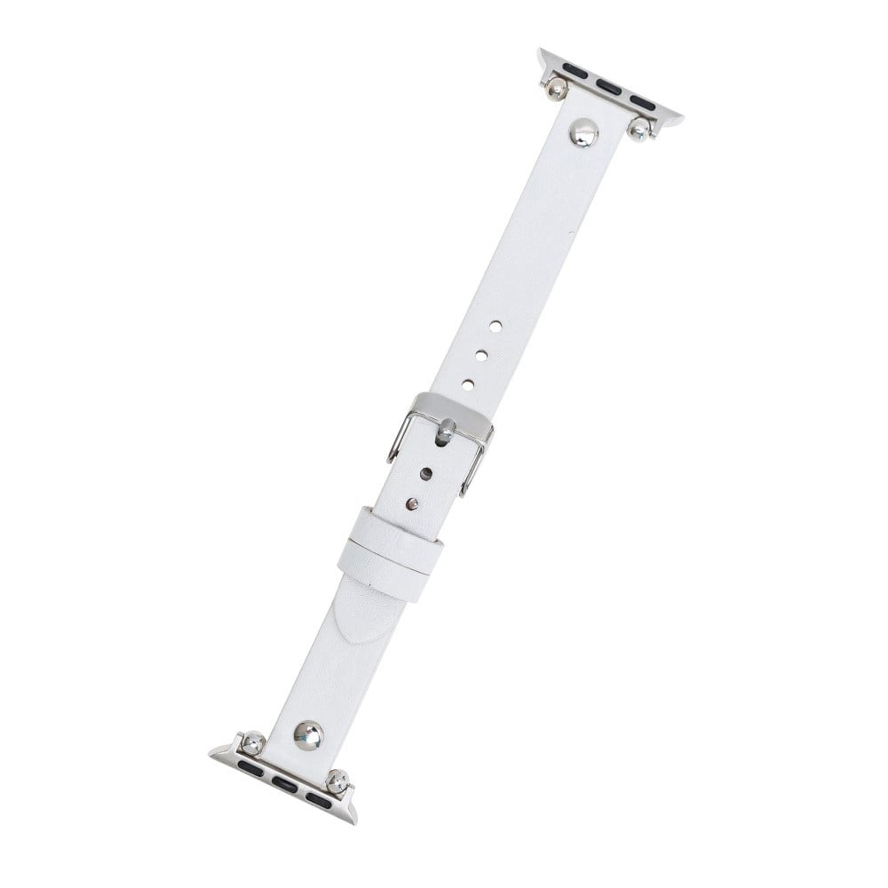 Akıllı Saatler Apple Watch Uyumlu Deri Kordon 38-40-41mm ST F3 Beyaz Satın Al
