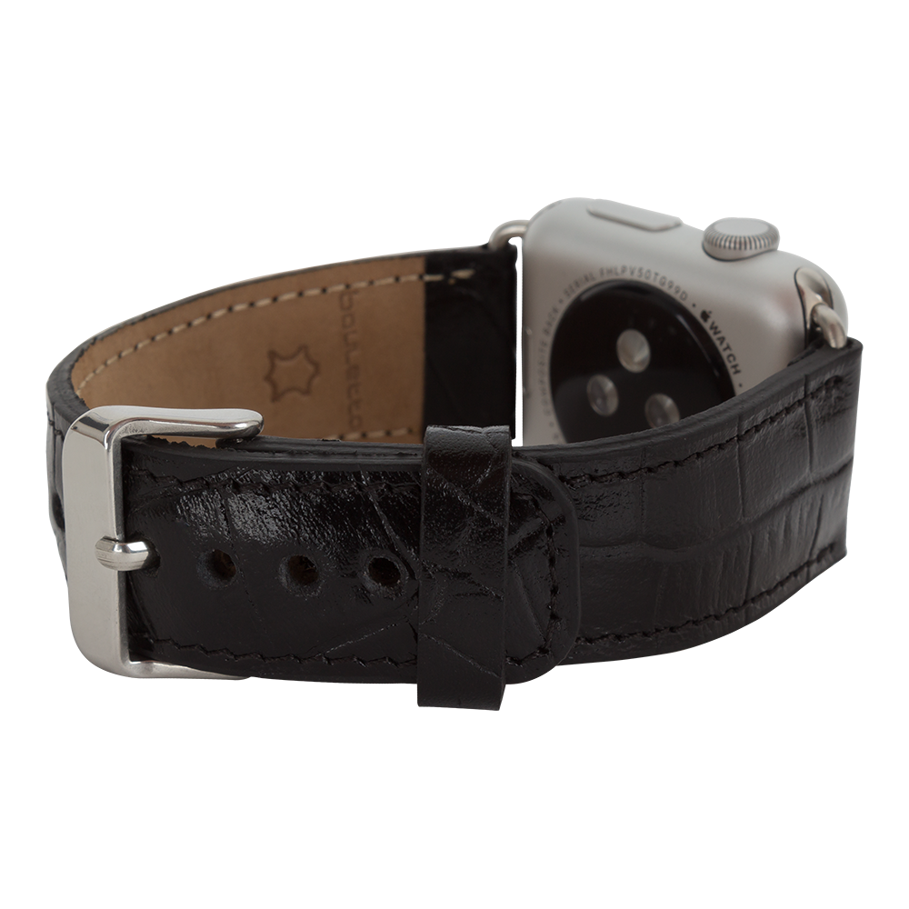 Akıllı Saatler Apple Watch Uyumlu Deri Kordon 42-44-45mm Kroko Siyah Satın Al
