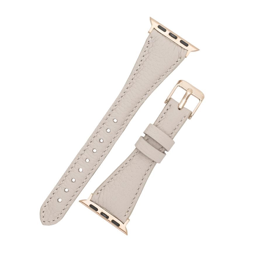 Akıllı Saatler Apple Watch Uyumlu Deri Kordon 38-40-41mm Slim ERC3 Bej Satın Al