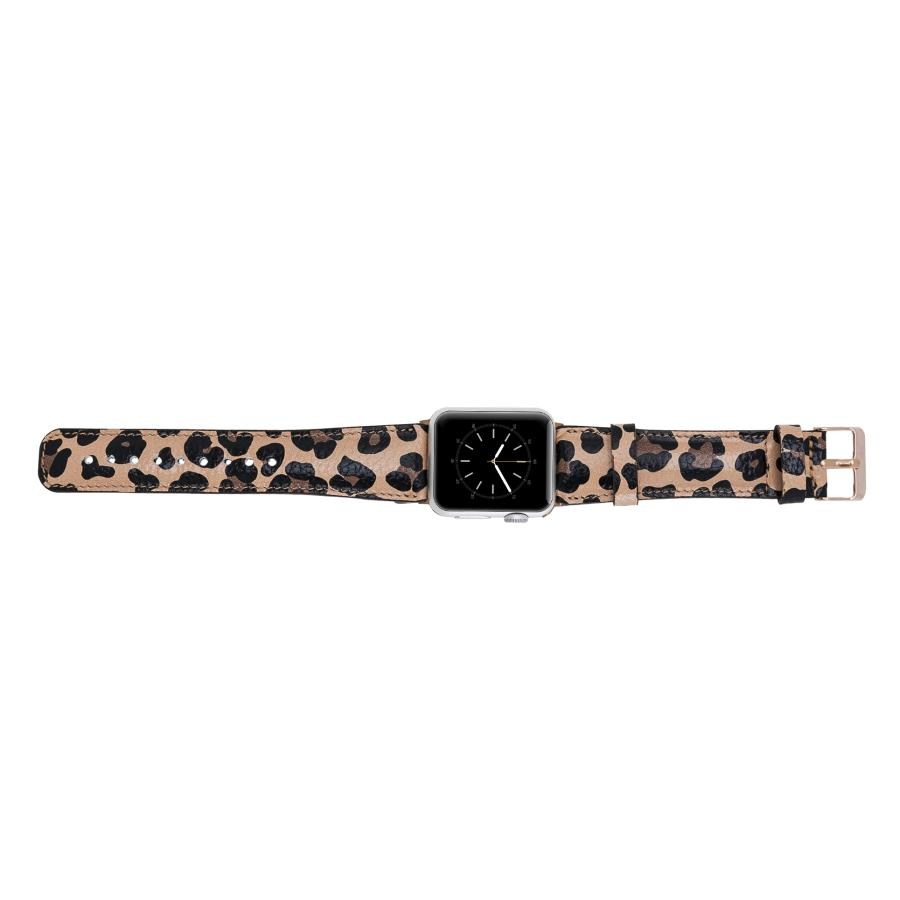 Akıllı Saatler Apple Watch Uyumlu Deri Kordon 42-44-45mm Leopar NE Satın Al