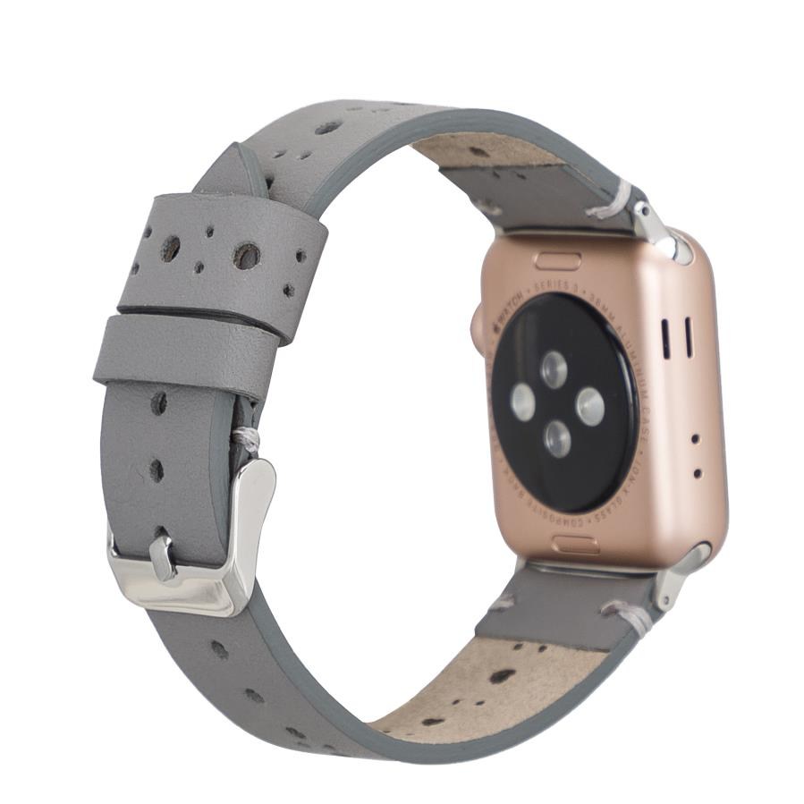 Akıllı Saatler Apple Watch Uyumlu Deri Kordon 38-40-41mm RST9-BA8 Gri Satın Al