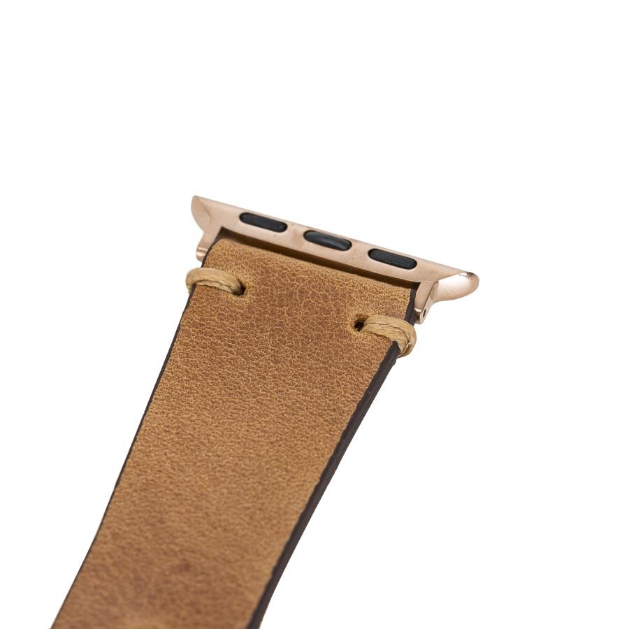 Akıllı Saatler Apple Watch Uyumlu Deri Kordon 38-40-41mm Roma G19 Taba Satın Al