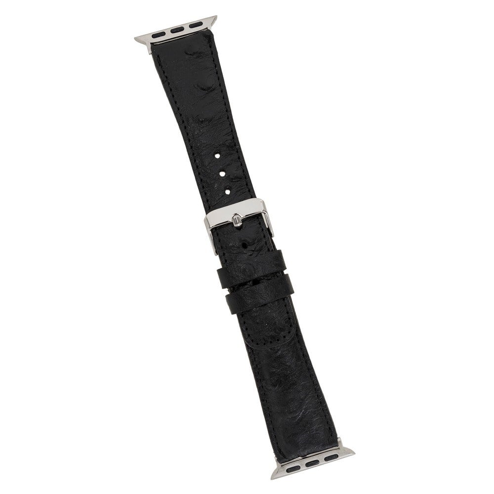 Akıllı Saatler Apple Watch Uyumlu Deri Kordon 42-44-45mm DE5 Siyah Satın Al