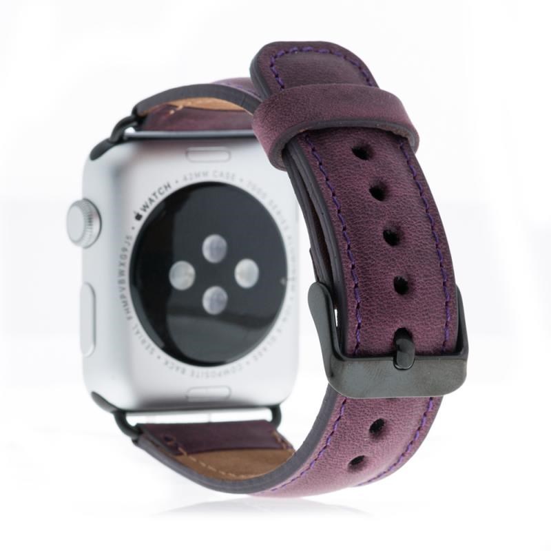 Akıllı Saatler Apple Watch Uyumlu Deri Kordon 38-40-41mm G7 Mor Satın Al