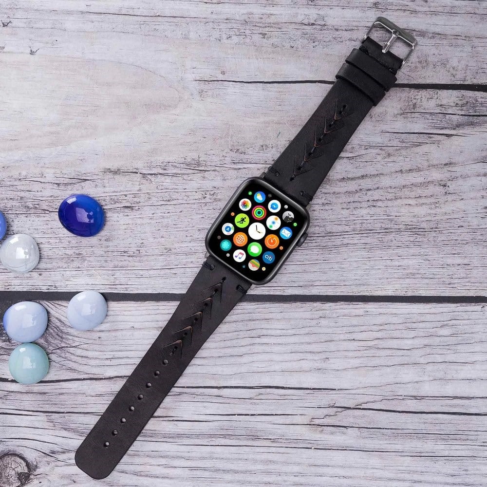 Akıllı Saatler Apple Watch Uyumlu Deri Kordon 42-44-45mm TN1 Boras Satın Al