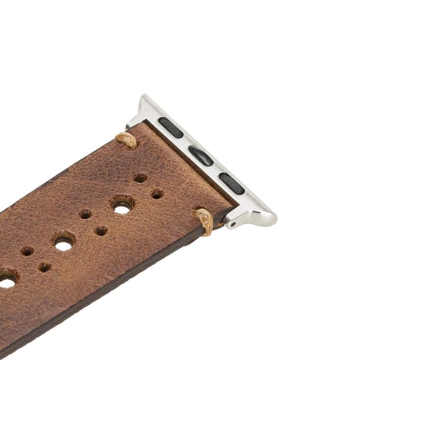 Akıllı Saatler Apple Watch Uyumlu Deri Kordon 38-40-41mm Delikli Taba Satın Al