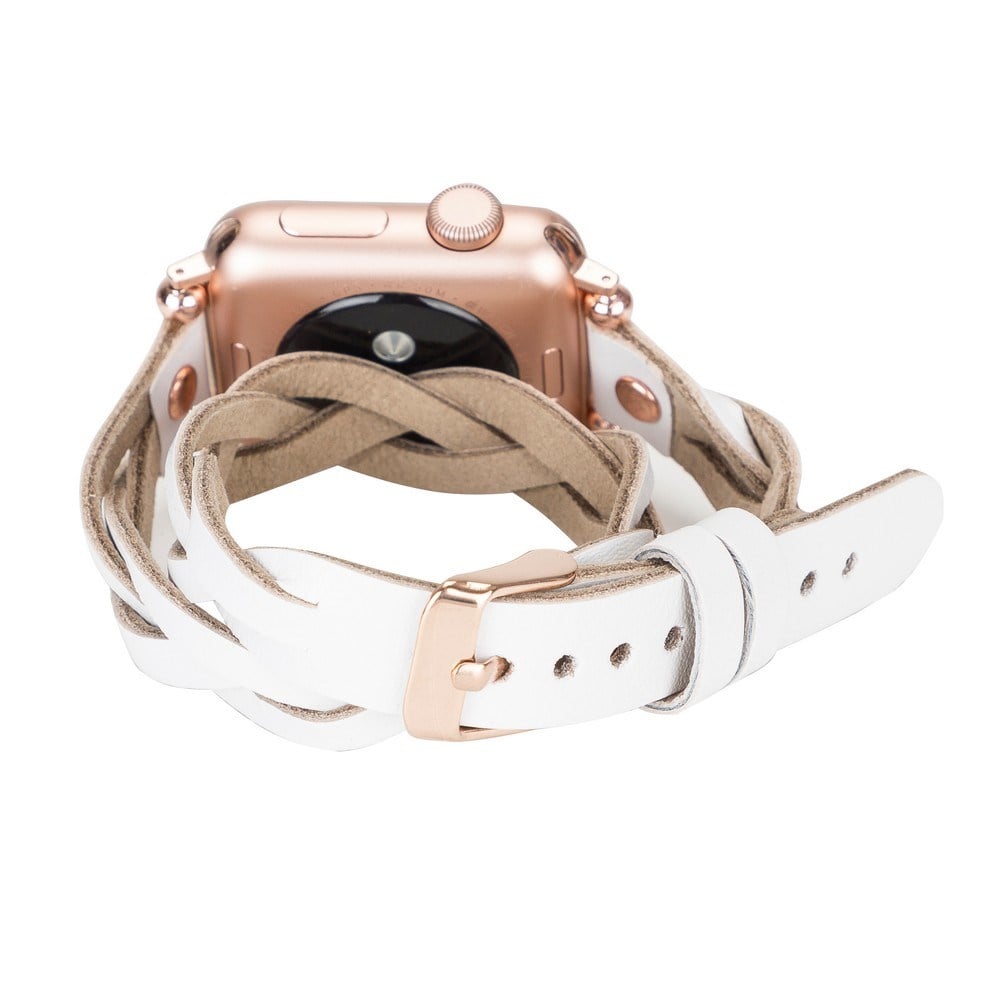 Akıllı Saatler Apple Watch Uyumlu Deri Kordon 38-40-41mm DT RT F3 Beyaz Satın Al