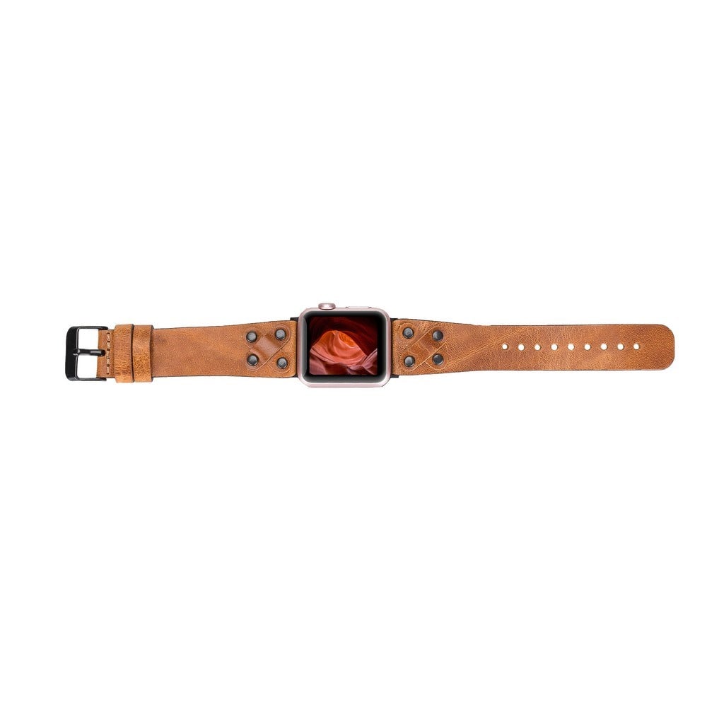 Akıllı Saatler Apple Watch Uyumlu Deri Kordon Cross 42-44-45mm BT V18 Satın Al