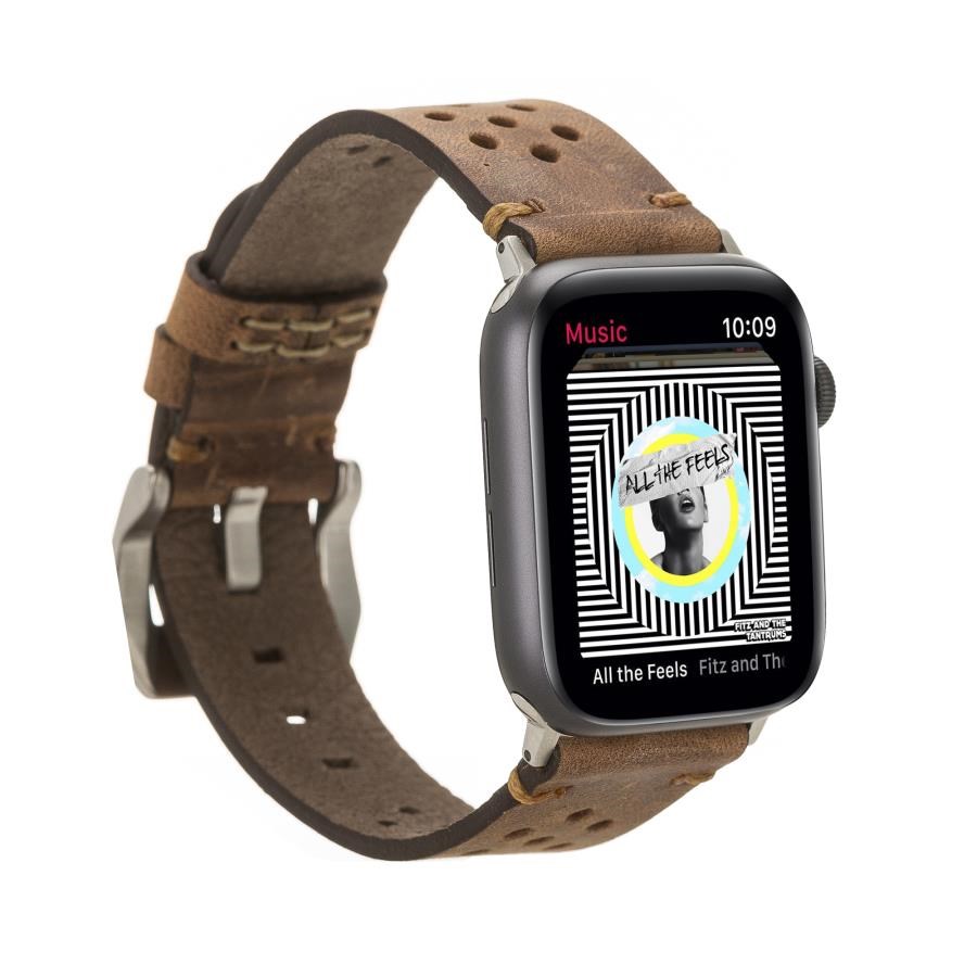 Akıllı Saatler Apple Watch Uyumlu Deri Kordon Vigo 42-44-45mm G2 Kahve Satın Al